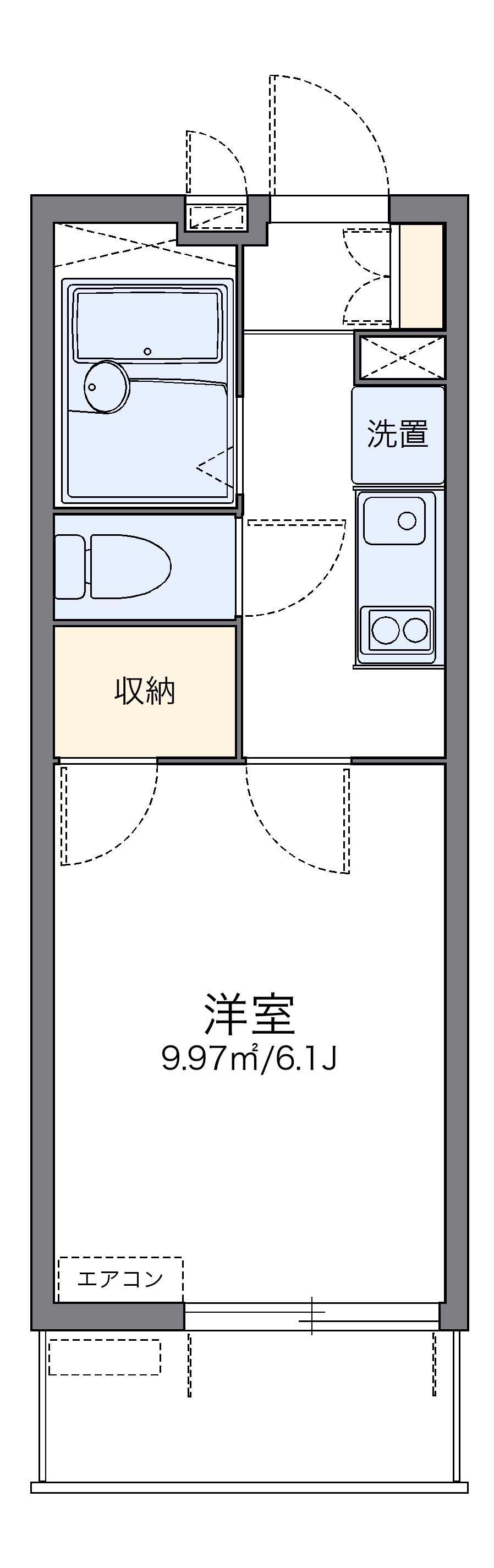 レオパレスNEXTⅡ(1K/1階)の間取り写真