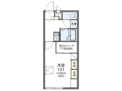 レオパレスプレシオ21C(1K/1階)の間取り写真