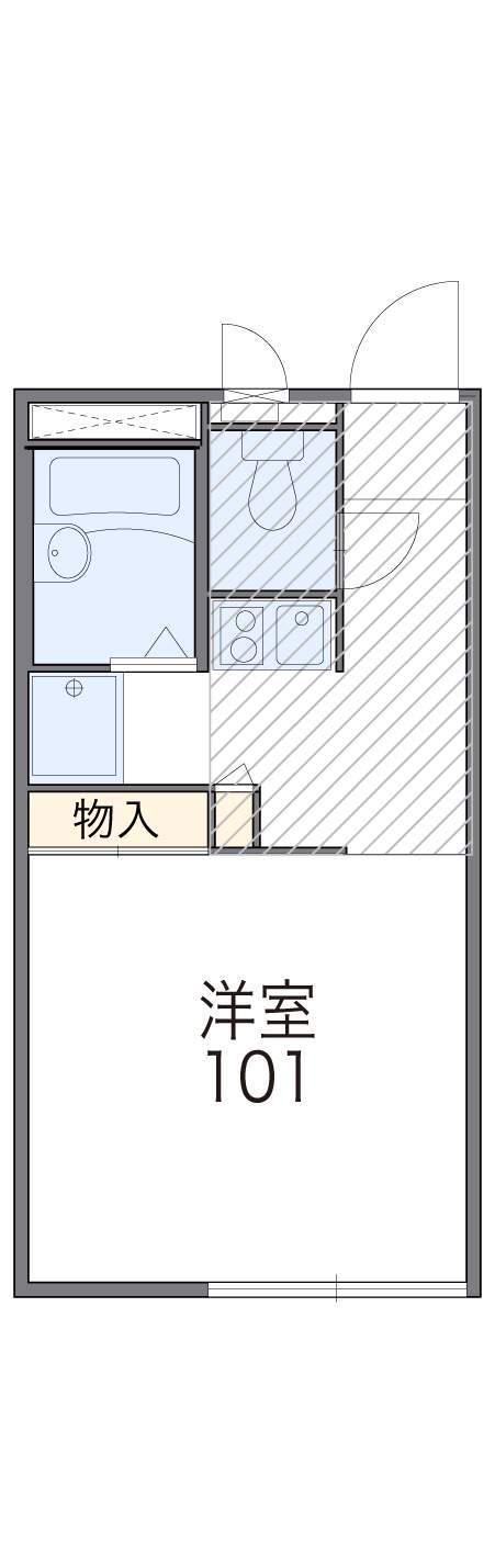 レオパレス湘南桜ヶ丘(1K/1階)の間取り写真