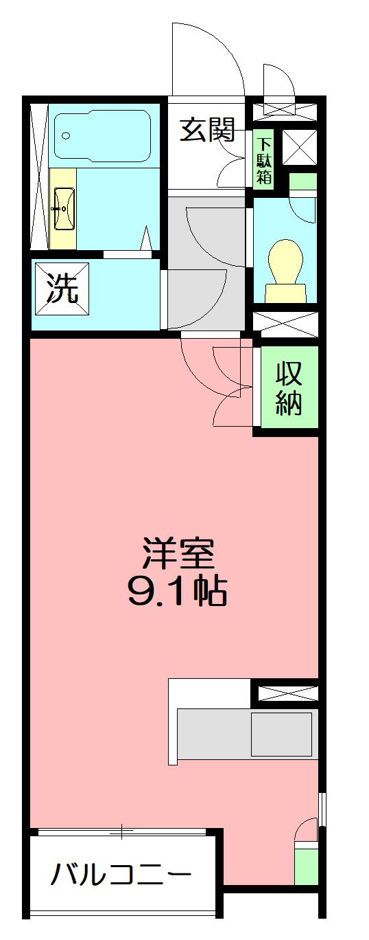 レオネクストトラッド湯河原(ワンルーム/2階)の間取り写真