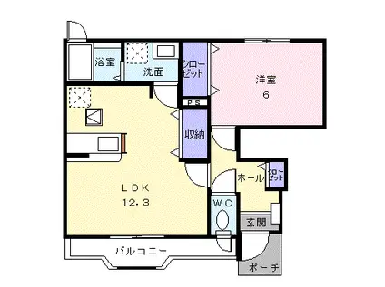 ガーデンハウス K・Y(1LDK/1階)の間取り写真