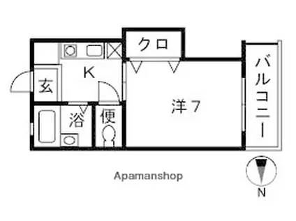 リュストール(1K/1階)の間取り写真