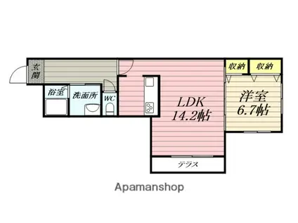 メゾンカワシロ(1LDK/1階)の間取り写真