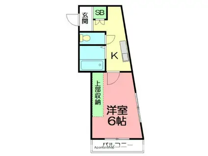 ライフピアモア辻堂(1K/2階)の間取り写真