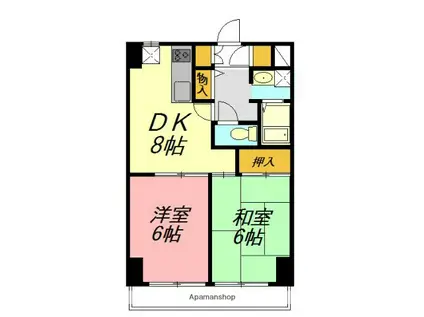 ウィンベルコーラス平塚第13(2LDK/7階)の間取り写真