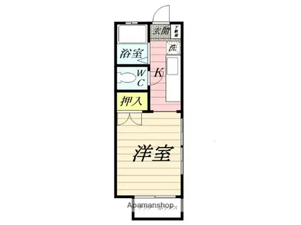 ビュー湘南(1K/1階)の間取り写真