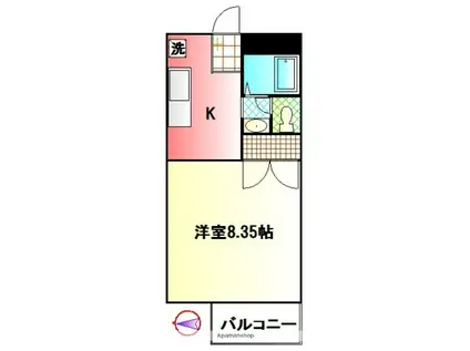 メルベーユ2(1K/2階)の間取り写真