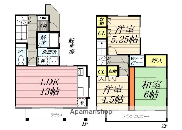 岩瀬テラス(3LDK)の間取り写真