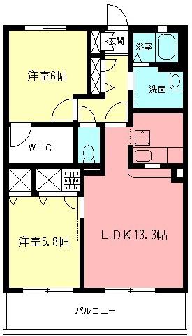グランバリエ(2LDK/1階)の間取り写真