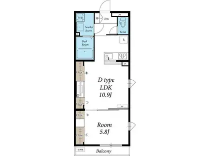 リブリ・腰越(1LDK/2階)の間取り写真