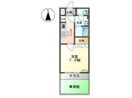 フューチャーライト(1K/1階)の間取り写真