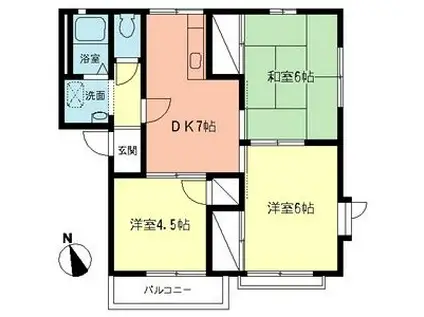 メゾン中村A(3DK/2階)の間取り写真