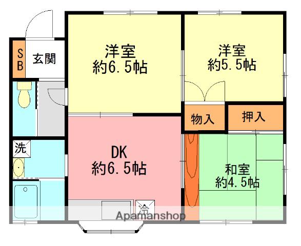 ノアヒルズ(3DK/1階)の間取り写真