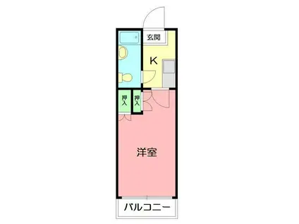 エディフィシオ秦野(1K/1階)の間取り写真