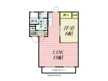 グランドソレーユ(1LDK/1階)の間取り写真