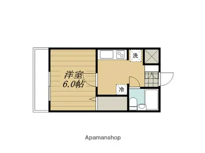 サザンクロス茅ケ崎(1K/1階)の間取り写真