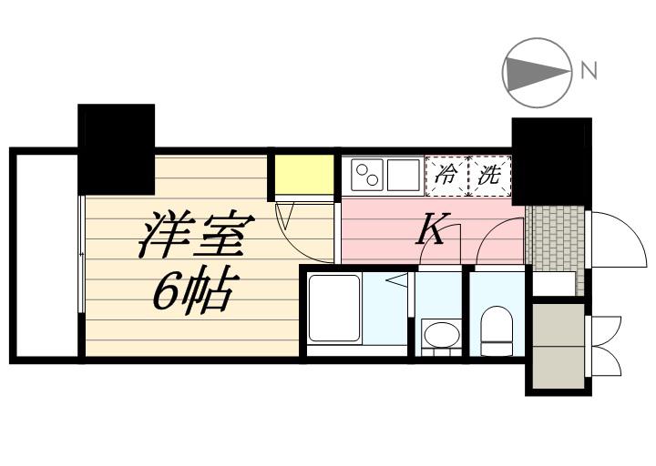 SーFORT茅ヶ崎(1K/4階)の間取り写真