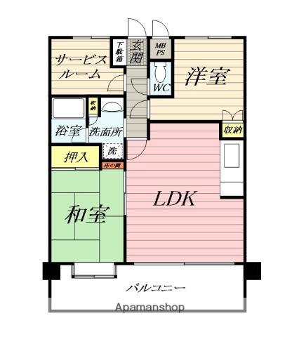 ライオンズマンション茅ヶ崎第2(2SLDK/2階)の間取り写真