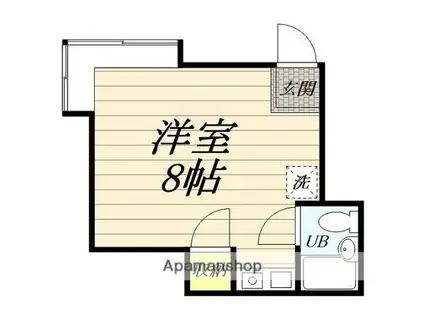 セゾン鶴巻(ワンルーム/2階)の間取り写真