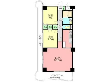 スクリップス(ワンルーム/4階)の間取り写真