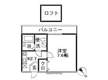 アジュール湘南(1K/2階)の間取り写真