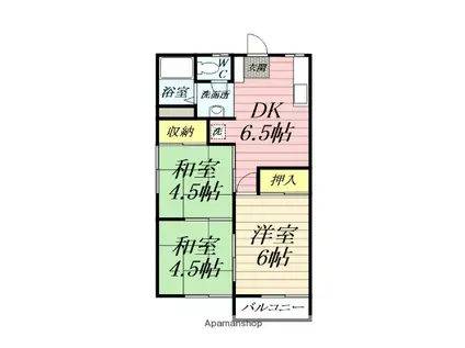 ロネット早川Ⅰ(3DK/1階)の間取り写真