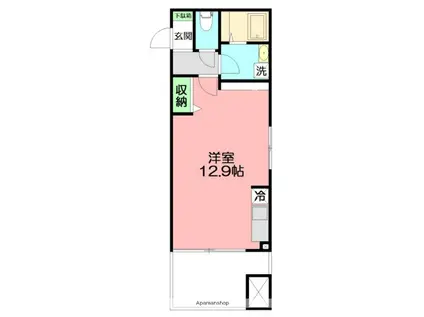 LIFESHIP A棟(ワンルーム/1階)の間取り写真