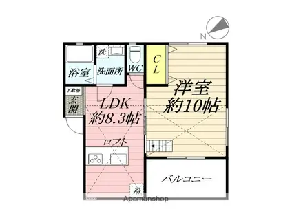 クロスハウス大神(1LDK/2階)の間取り写真