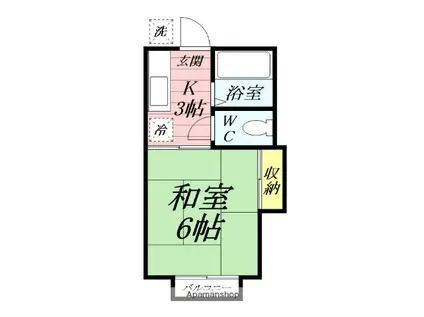 第1コーポミカ(1K/1階)の間取り写真