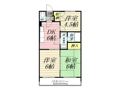CASA NOA-2(3DK/2階)の間取り写真
