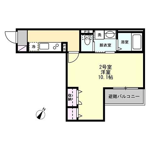 ヴィラージュ辻堂(1K/1階)の間取り写真