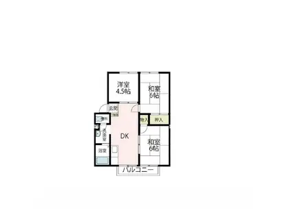 グリーンハイムほやの(3DK/2階)の間取り写真