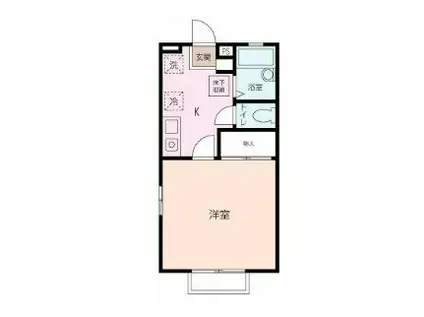 クロスローズA(1K/1階)の間取り写真