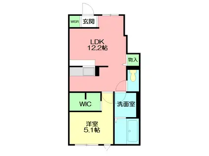 バレミックス辻堂(1LDK/1階)の間取り写真