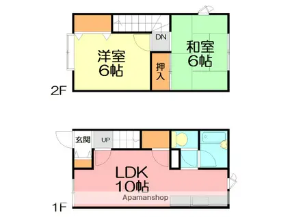 メゾネット山口(2LDK)の間取り写真