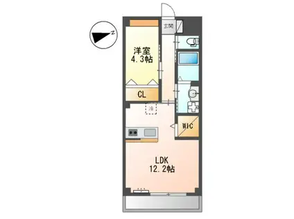 セントラルセブン(1LDK/1階)の間取り写真