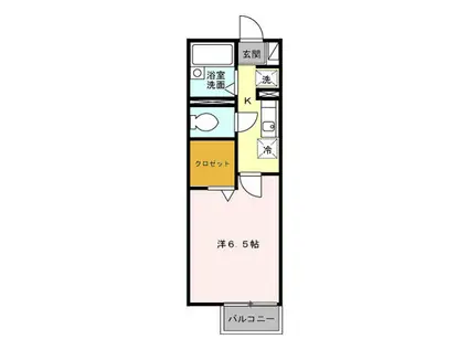 フローラルガーデン(1K/2階)の間取り写真