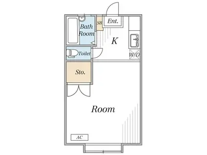 サンハイム神山(ワンルーム/1階)の間取り写真