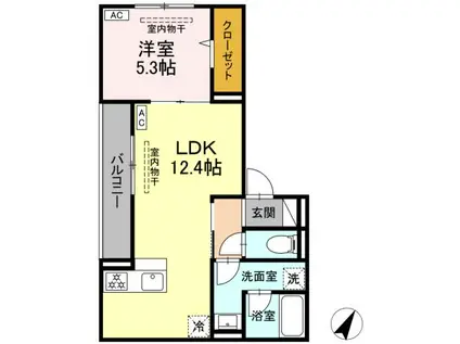 ドムスクレスト南林間(1LDK/3階)の間取り写真