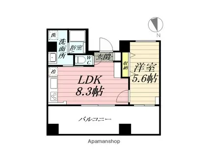 サウスERN VILLAGE湘南(1LDK/4階)の間取り写真