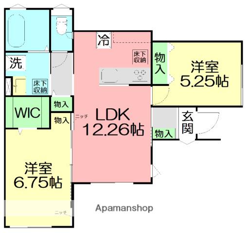 ドマーニ辻堂(2LDK/1階)の間取り写真