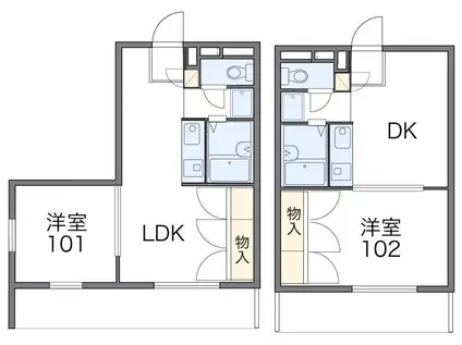 レオパレスプリマベーラ(1DK/2階)の間取り写真