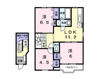 ミレニアム・T(3LDK/2階)の間取り写真