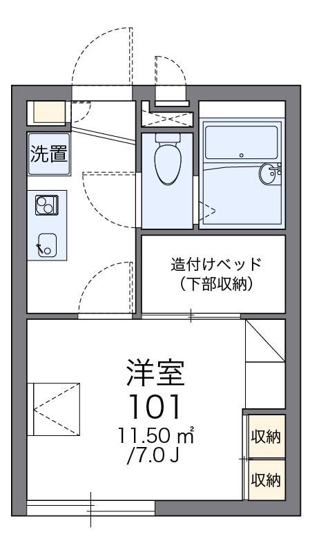 レオパレスウエストコート(1K/2階)の間取り写真