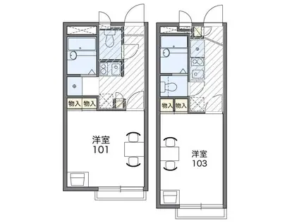 レオパレス三浦(1K/1階)の間取り写真