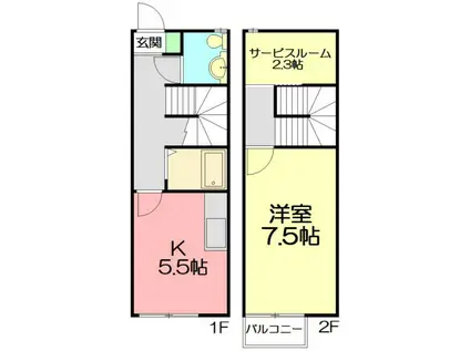 リヴィエール A(1K)の間取り写真