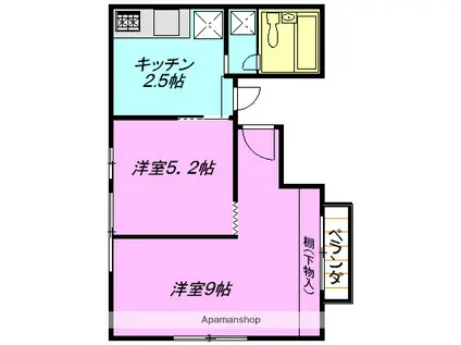 水落ビル(ワンルーム/3階)の間取り写真