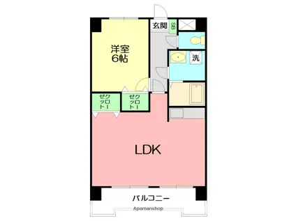 メゾンサモワール(1LDK/4階)の間取り写真