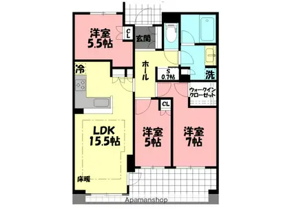 クラッシィハウス辻堂(3LDK/3階)の間取り写真