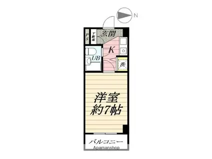 グランピア湘南(1K/3階)の間取り写真